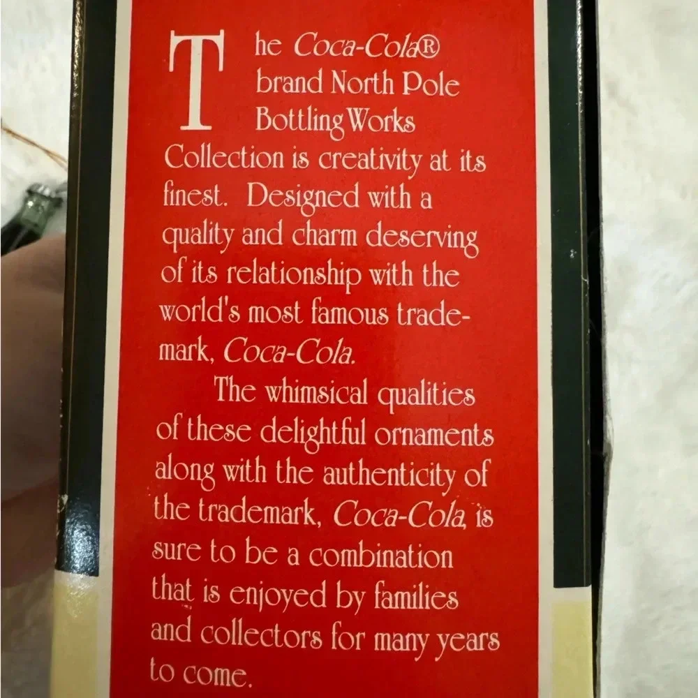 Coca Cola Vintage 1996 Christmas Bottling Works Ornament Collection Original Box